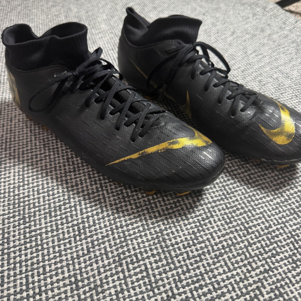 Nike Mens Mercurial Superfly 6 Academy MG Black Gold Soccer Cleats Size 8